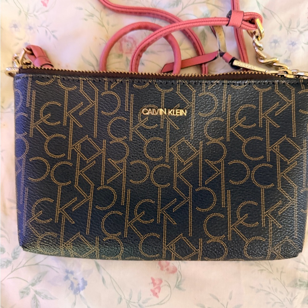 Calvin Klein Blue and Pink Crossbody Bag